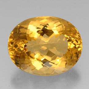 37.07 ct Gold Citrine Gemstone, Citrine Gem in Oval Portuguese-Cut Shape for Sale.