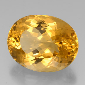 37.07 ct Gold Citrine Stone, Natural Citrine in Oval Portuguese-Cut Shape for Sale