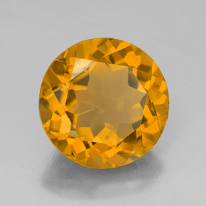 5.99 ct Yellow Citrine Stone, Natural Citrine in Round Facet Shape for Sale
