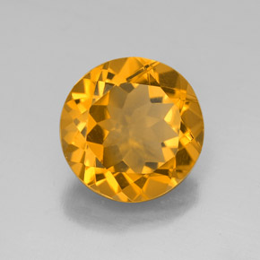 4.30 ct Yellow Citrine Stone, Natural Citrine in Round Facet Shape for Sale