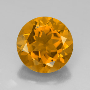 5.93 ct Gold Citrine Gemstone, Citrine Gem in Round Facet Shape for Sale.