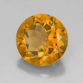 5.93 ct Gold Citrine Stone, Natural Citrine in Round Facet Shape for Sale