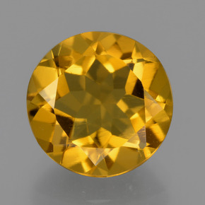 Dorado medio Citrina Gema - 4.1ct Faceta Redonda (ID: 332544)