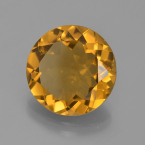 5.14 ct Yellow Citrine Stone, Natural Citrine in Round Facet Shape for Sale