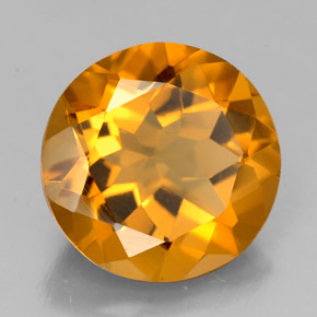 4.05 ct Orange Citrine Stone, Natural Citrine in Round Facet Shape for Sale