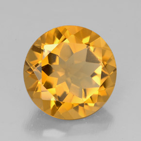4.27 ct Yellow Citrine Stone, Natural Citrine in Round Facet Shape for Sale