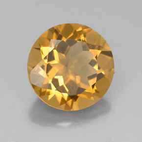 4.28 ct Yellow Citrine Stone, Natural Citrine in Round Facet Shape for Sale