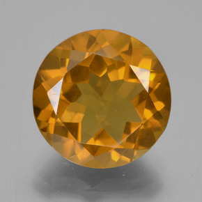 5.58 ct Orange Citrine Gemstone, Citrine Gem in Round Facet Shape for Sale.