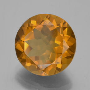5.58 ct Orange Citrine Stone, Natural Citrine in Round Facet Shape for Sale