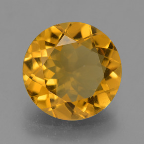 4.77 ct Golden Citrine Stone, Natural Citrine in Round Facet Shape for Sale