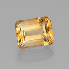 2.56 ct Yellow Citrine Gemstone, Citrine Gem in Octagon Facet Shape for Sale.