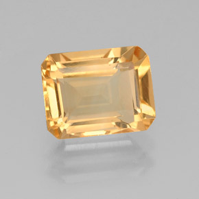 2.18 ct Yellow Citrine Gemstone, Citrine Gem in Octagon Facet Shape for Sale.