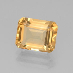 2.18 ct Yellow Citrine Stone, Natural Citrine in Octagon Facet Shape for Sale