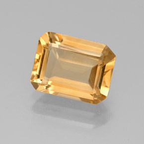 1.84 ct Yellow Citrine Gemstone, Citrine Gem in Octagon Facet Shape for Sale.