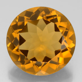 8.15 ct Orange Citrine Gemstone, Citrine Gem in Round Facet Shape for Sale.