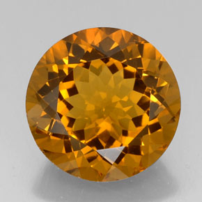 19.84 ct Yellow Citrine Gemstone, Citrine Gem in Round Facet Shape for Sale.