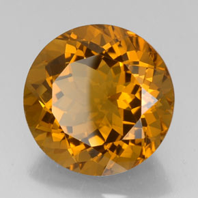 19.84 ct Yellow Citrine Stone, Natural Citrine in Round Facet Shape for Sale