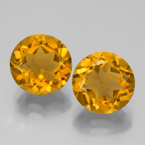 5.32 ct Yellow Citrine Gemstone, Citrine Gem in Round Facet Shape for Sale.