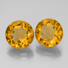 5.32 ct Yellow Citrine Stone, Natural Citrine in Round Facet Shape for Sale