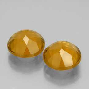 Citrine Gemstone in 9 mm (calibrated) Size for Sale, Citrine Stone in Yellow Golden Color