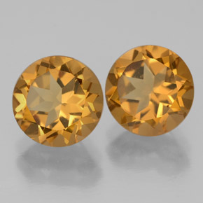 3.87 ct Yellow Citrine Stone, Natural Citrine in Round Facet Shape for Sale