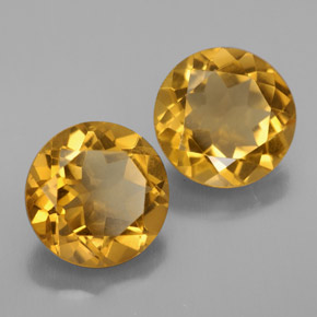 5.08 ct Yellow Citrine Stone, Natural Citrine in Round Facet Shape for Sale