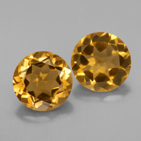 3.40 ct Gold Citrine Gemstone, Citrine Gem in Round Facet Shape for Sale.