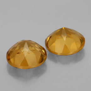 Citrine Gemstone in 8 mm (calibrated) Size for Sale, Citrine Stone in Yellow Golden Color