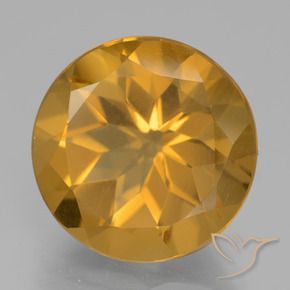 7.91 ct Golden Citrine Stone, Natural Citrine in Round Facet Shape for Sale