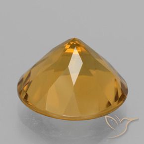 Citrine Gemstone in 14 mm (calibrated) Size for Sale, Citrine Stone in Medium Orange  Color