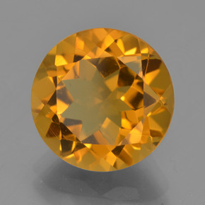 5.61 ct Yellow Citrine Stone, Natural Citrine in Round Facet Shape for Sale