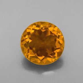 4.70 ct Gold Citrine Gemstone, Citrine Gem in Round Facet Shape for Sale.
