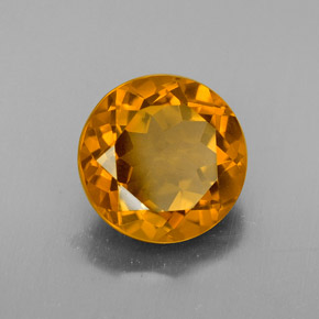 4.70 ct Gold Citrine Stone, Natural Citrine in Round Facet Shape for Sale