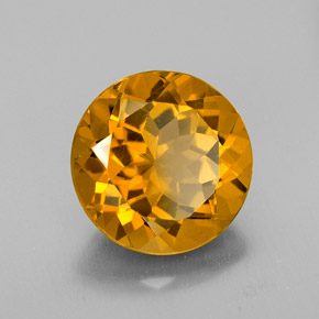 5.77 ct Yellow Citrine Stone, Natural Citrine in Round Facet Shape for Sale