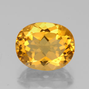 3.08 ct Yellow Citrine Gemstone, Citrine Gem in Oval Facet Shape for Sale.