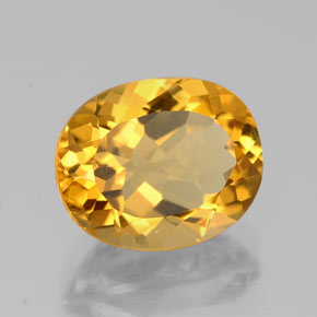 3.08 ct Yellow Citrine Stone, Natural Citrine in Oval Facet Shape for Sale