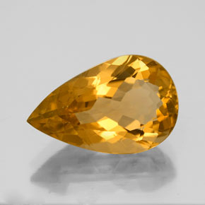 3.83 ct Yellow Citrine Gemstone, Citrine Gem in Pear Facet Shape for Sale.