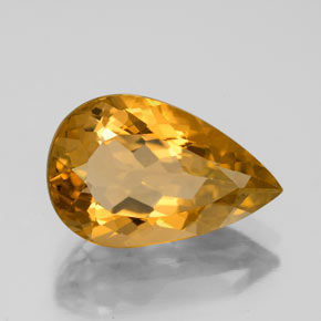 3.83 ct Yellow Citrine Stone, Natural Citrine in Pear Facet Shape for Sale