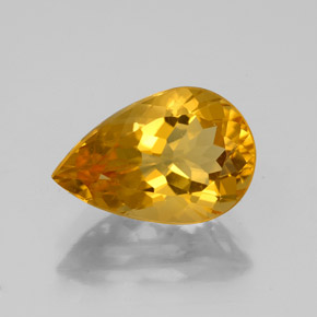 2.55 ct Gold Citrine Gemstone, Citrine Gem in Pear Facet Shape for Sale.