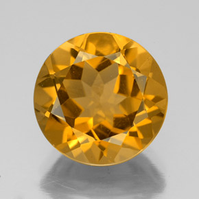 5.52 ct Gold Citrine Gemstone, Citrine Gem in Round Facet Shape for Sale.