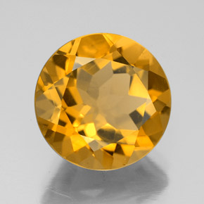 5.52 ct Gold Citrine Stone, Natural Citrine in Round Facet Shape for Sale