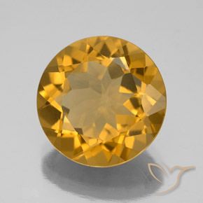 4.95 ct Golden Citrine Stone, Natural Citrine in Round Facet Shape for Sale