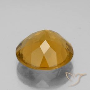 Citrine Gemstone in 12 mm (calibrated) Size for Sale, Citrine Stone in Medium-Light Orange-Gold  Color