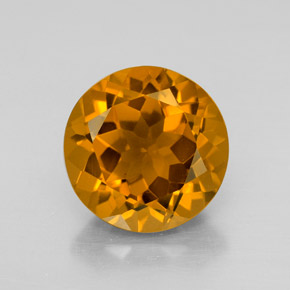 5.79 ct Yellow Citrine Gemstone, Citrine Gem in Round Facet Shape for Sale.