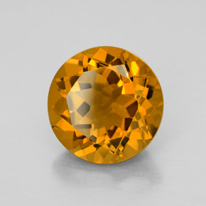 5.79 ct Yellow Citrine Stone, Natural Citrine in Round Facet Shape for Sale