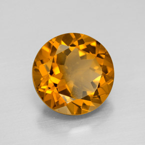 5.78 ct Golden Citrine Stone, Natural Citrine in Round Facet Shape for Sale