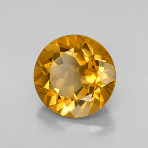 5.56 ct Golden Citrine Stone, Natural Citrine in Round Facet Shape for Sale