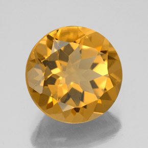 5.48 ct Yellow Citrine Stone, Natural Citrine in Round Facet Shape for Sale