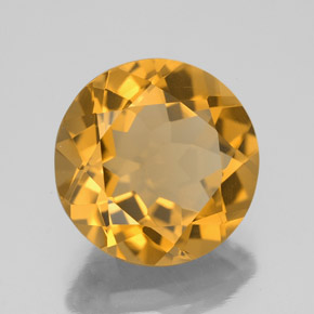 5.30 ct Golden Citrine Stone, Natural Citrine in Round Facet Shape for Sale