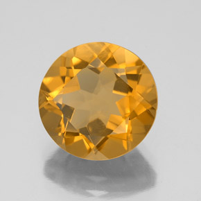 4.16 ct Golden Citrine Stone, Natural Citrine in Round Facet Shape for Sale